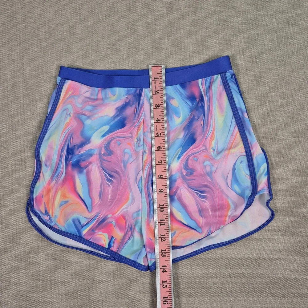 Generic Girl 3-Piece Tankini Swimsuit Set Marble Swirl Pink Blue Purple Size 15Y